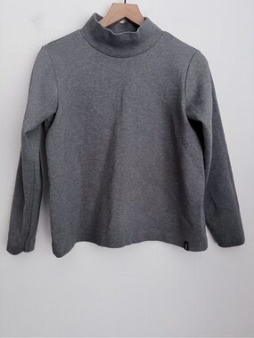 Finisterre Women's Organic Cotton Mock Neck Grey Sweater top Jumper UK Sz 10